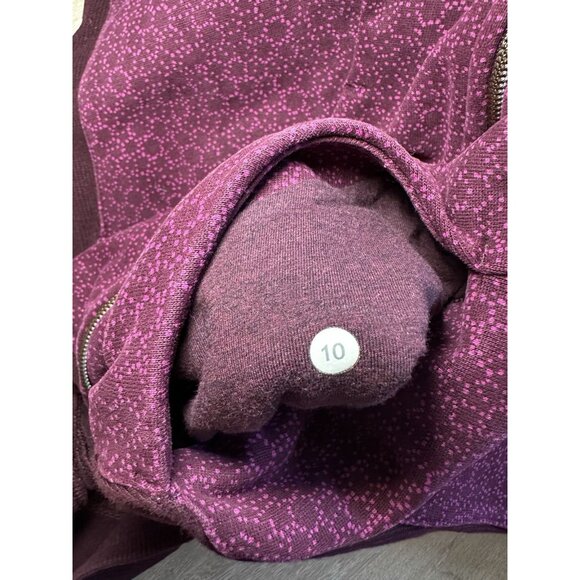 Lululemon Scuba Hoodie Star Pixel Raspberry Bordeaux Drama Size 10 - Picture 7 of 8